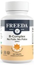Freeda B-vitamiini Complex No Folic No PABA - Super B Complex Kosher-vitamiini täydentää B1-vitamiini B2-vitamiini B3-vitamiini B5-vitamiini B6-vitamiini B12 - Vit B-kompleksi naisten ja miesten (100 Ct)