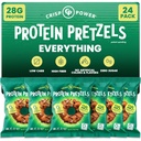 Crisp Power Protein Pretzels, Kaikki, Korkea Protein Vegan Keto Välipala, 28 G Kasvipohjainen proteiini, Low Carb Crunchy Pretzel Välipalat, Sokeriton, Ei Seed Oils, 1,75 oz Laukut, 24 Pack