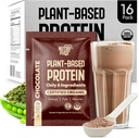 Organic Vegan Protein Powder Näytepakkaus - Kasviperäistä proteiinia, gluteeniton, ei GMO, 20g Protein Per Serving, Great for Smoothies & Shakes (suklaa, pakkaus 16)