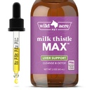 Wild Acre Milk Thistle koirille - Max Strength Liver Support, Cleanse & Detox - Natural Bacon Flavor - Yksinkertaisesti Lisää ruokaan - Picky Pup hyväksytty, 2 oz (60ml)