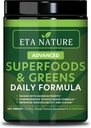 50 Super Greens Powder - Greens Superfood Powder with Fruits and Vaccines Lisäravinteet - Supergreens Green Powder for Energy, Digestion, Vitality & Immuniteetti - 30 Tarjoilut Vegan ja ei-GMO