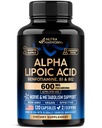 Alpha Lipoic Acid 600mg - ALA Supplement Antioksidantti hermoille, energialle ja aineenvaihduntalle - Extra Strength Benfotiamiinilla, B1 & B12 - Lab Tested, non-GMO & Vegan - 120 kapselia, 2 kuukauden toimitus