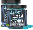 DYALE Beast Bites Creatine Bites - 5g Creatine Monohydraatti per tarjoilu - Ei sokeria tai keinotekoisia värejä - Low-Calorie, Vegan & Halal - Blue Raspberry Flavor - 30 Gummies (2kpl)