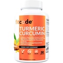 fitcode Turmeeric Curcumin with 95% Curcuminoids, Korkein Potency, Ei-GMO, Gluteeniton, 1500 mg Ultra-Pure Turmeeric Curcumin with BioPerine for Enhanced Absorption, 30 Tarjoilu kasviskapselit