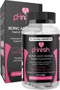pHresh Boric Acid Suppositories for Women, Suppositories for Odor Use, Natural Feminine Care Tuet emätinterveys & edistää Terve pH Balance - Made in USA