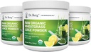 Tri Berg's Raw Wheatgrass Juice Powder (60 tarjoilua) - USDA Certified Organic Wheatgrass Powder w/ klorofylli, Trace Minerals & Natural Enzymes - Ultra-Centrated - Lemon Flavor w/ Stevia 3 Pack