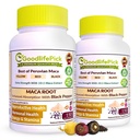 Perulainen Maca juurikapseleita mustapippuri 150 ct. Premium keltainen Maca punainen Maca & musta punainen Maca Tehokas 10:1 Kaikki Maca uute Kaikki luonnolliset ei-muuntogeenisistä kasviksista Ei riisi jauhe NO Stearate NO Silicon