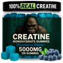 Kreatiini Monohydraatti Gummies miesten & naisten 5000mg - Mustikka, 120 Count for 30 Tarjoilut Alhainen Calorie Formula ... Lihas Builder and Energy Boost ...