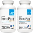 XYMOGEN Omega MonoPure 1300EC Bundle - 60 Softgels + 120 Softgels - Kalaöljy 3X Suurempi Imeytyminen - DHA EPA Omega 3 täydennysosa sydänterveys + kognitiivinen tuki