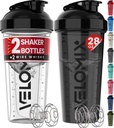 VELOMIX -2 pakkaus - 28 oz Proteiinien Shaker pullot proteiini Mixes - 2x Wire Whisk ...