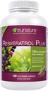 Trunature Resveratrol Plus Standardoitu Trans-Resveratrol 250 Milligramma, 140 Kasvissyöjäkapselia