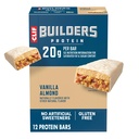 CLIF BUILDERS Protein Bars - Vanilla Almond Flavor - 20g Kasvipohjainen proteiini - Gluteeniton - ei-GMO - Matala Glycemic - Ei keinotekoisia makeutusaineita - 2.4 oz. (12 pakkaus)