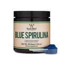 Blue Spirulina Powder - enintään 35% Phycocyanin sisältö, Superfood Powder Blue-Green Algae, Mixes osaksi Smoothies ja Protein Drinks, Plant Food Coloring (yhden kuukauden tarjonta) Double Wood