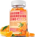 Calcium Magnesium Sinkki Gummies D3 &B6 &K2,1000 mg Kalsium Gummies 300 mg Magnesium Tuki Immunoenergia aikuisille ja Teini-ikäisille,Sugar Free(60 Count)