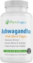 Organic Ashwagandha kapselit mustapippuri, tukee hormoneja, ei-GMO, gluteeniton, vegaaninen, luonnollinen, 60 kapselia