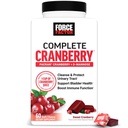 FORCE FACTOR Cranberry Soft Chews, Cranberry Supplement D Mannose ja Cranberry Extract tukea rakko ja virtsateiden terveys naisten, vegaaninen, makea karpalomaku, 60 pehmeä purukumi