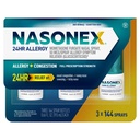 Nasonex 24HR Allergia Nenäsumutus, ei-Drowsy, hajuton sumu, allergian oireet + nenän tukkoisuus, täydellinen resepti vahvuus, 120 sumutus (3 pakkaus)