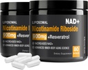 NAD-lisäaine - NAD+, jossa on Nikotinamidi Ribosidi (NR) ja Resveratrol Quercetin 900 mg Pure Organic NAD Plus Cellular Repair Healthy Aging Brain Function (2 Pack)