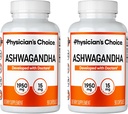 Lääkärin valinta Ashwagandha 1950mg Organic Ashwagandha juurijauhe Black Pepper Extract, Stressi tuki, Mielialan tuki täydentää, 90 Veggie Ashwagandha kapselit - 2 PCK