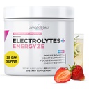 Livingood Daily Electrolytes Powder, Elektrolyytit Hydraation Powder with C-vitamiini, tauriini, D Ribose & FOS, Sokeriton Elektrolyytti Drink Mix, Keto, Gluteeniton, mansikkasitruunamehu, 30 tarjoilua