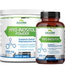 Zazzee Myo-Inositol-kapselit ja Myo-Inositoli-jauhe, 100% puhdasta, Premium-laatuista, vegaanista, ei-muuntogeenistä ja kaikki luonnolliset