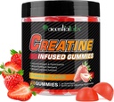 Kreatiini Monohydraatti Gummies 5000 mg miehille ja naisille, kreatiinimonohydraatti, L-tauriini, B12-vitamiini lihaksen kasvua, vahvuutta, keskittyä, energiaa ja terveyttä, sokeriton, vegaaninen, mansikkamaku, 120