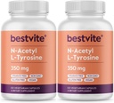 BESTVITE N-Asetyyli L-tyrosiini 350 mg (NALT) (240 kapselia) (120 x 2) - Ei stearaattia - Ei muuntogeenisiä organismeja - Gluteeniton