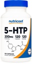 Nutricost 5- HTP 200mg, 120 Kasvissyöjäkapselit (5-hydroksitryptofaani) - ei-GMO & Gluteenittomat