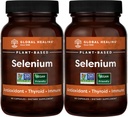 Global Parannuskeskus Selenium 200mcg 2-Pack, Pure Selenium Supplement with Organic Ingrediences, Antioksidantteja Kilpirauhasen & Immuuniterveyden miesten & naisten - enemmän kuin Selenium 100 mcg (60 kapselia)