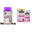 Puutarha Life Organics Elderberry Gummies for Aikuinen & Kids - Immuuni Support Supplement with Organic Fruit &, Dr. Formulated Women's Probiootit Kerran päivässä, 16 kanta, 50 miljardia, 30 kapselia