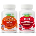 Lapset Silitysrauta 10mg + C-vitamiini Purukumi + Elderberry + Sinkki + C Pureskella Bundle