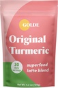 GOLDE - Superfood Latte Blend - Original Turmeric - Plant-Based w/Coconut, & Ginger - Vegan, Keto, Sokeriton - 30 tarjoilua