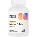 PureFormulas Methylfolate 800 mikrog ... Aktiivinen B9 (5- MTHF) kardiovaskulaari-, hermo- ja mielialalääke, ei-GMO-kasvislääke Tabletit, 60