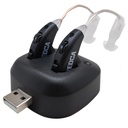 Digitaaliset kuulovahvistimet - Ladattava Premium BTE Personal Sound Splifier Pari USB-kannella, korvakuulon lisälaite laitteet pitkä kestävä akku, musta