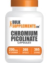 BulkSupplements.com Kromi Picolinate kapselit - Kromi Supplement, Mineral Supplement - Gluteeniton, 1 kapseli per Serving, 365 Luku (Pack of 1)