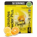 Elektrolyyttejä Powder Plus (50 tarjoilua), 0 Calorie Keto, 0 sokeria, ei maltodekstriini, 1000 mg kalium, 120 mg kalsium, 120 mg magnesium, nesteytysjauhe (50 tarjoilua, oranssi ananas)