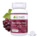 EZ Sulat Disolveble Resveratrol Supplement 150 mg, sokeriton, yhden kuukauden toimitus - 1 pakkaus