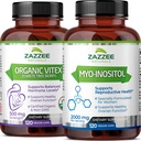 Zazzee Myo-Inositol kapselit ja USDA Organic Vitex kapselit, Vegan, ei-GMO ja kaikki luonnolliset