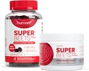 Humann SuperBeets Heart Gummies Nolla sokeria ja musta kirsikka jauhe