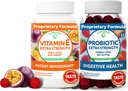 Lunakai E-vitamiini ja Probiootti Gummies Bundle - 3000 mikrog Gummies for Aikuinen energiatuki - 5 miljardia PMY per Serving for Dgestive Health - non-GMO, All Natural