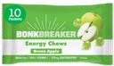 Bonk Breaker Energy Chews, Dairy-free, Gluteenittomat ainesosat tarjota nopeasti energiaa ja keskittyä, 1 laatikko 10 pakettia, Green Apple