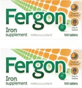 Fergon High Potency Iron Supplement Tablets, 100 kreivi, 2 kpl pakkaus
