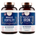 WINDSOR BOTANICALS Mies hedelmällisyys täydentää ja rauta pillereitä Folic Acid - Hedelmällisyys ja prenatal Bundle