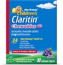 Lasten Claritin Chewables 24 tunnin allergiaapulainen, Non Drowsy Kids Allergialääketiede, Grape Antihistamiini purutabletit, 30 kreivi