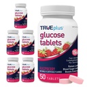 TRUEplus® Glukoositabletit, vadelmamamaku - 50 kreiviä (pakkaus 6)