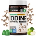 BIO KRAUTER Jodi Gummies - 60 Vegan Chews - 250 mcg Kalium Iodide - Jodi täydentää Selenium Zink - Apple Flavor, Pektiini-Baseed Chews