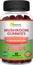 aSquared Nutrition Mushroom Gummies - 10x Complex Supplement - Lions Mane, Turkey Tail, Reishi, Cordyceps, Chaga - Energia, Focus, Immuunituki miehille ja naisille - Korvaa jauhe, kapselit ja pillerit