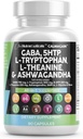 Clean Nutraceuticals GABA 750mg 5 HTP 200mg L Tryptophan 500mg L Theanine 200mg Ashwagandha SAM-e L-Glycine - Mood tuki vitamiinit naisten ja miesten L-tyrosiini 5-HTP (5-hydroksitryptofaani)