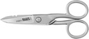 Klein Tools 210-9 Ruostumaton teräs Electrician Sakset, Made in USA, 5,25-tuumainen Free-Fall Kahva Snips, Stripping Lotches, Non-Slip Serrated