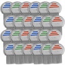 Lice Comb - (Pack of 24) Head Lice hoito, joka on yksilöllisesti pakattu ammatillinen ruostumaton teräs Luusa ja Nit Combs Poistaa munat pyöristetty vinkkejä Mukavuus